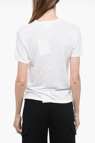 ETOILE Logo Print Flammed Cotton T-shirt