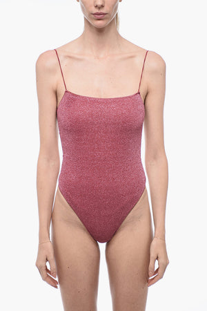 Costume Intero in Lurex con Dettaglio Da Allacciare