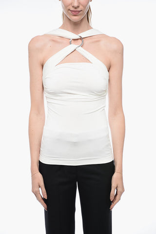 Jersey Criss-crossed GINNIE Top With Metal Detail