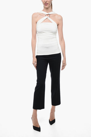 Jersey Criss-crossed GINNIE Top With Metal Detail