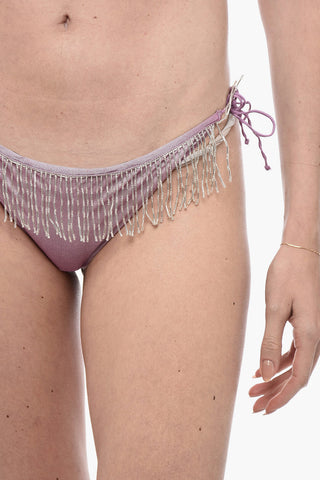 Triangle Bikini Set with Fringed Detail