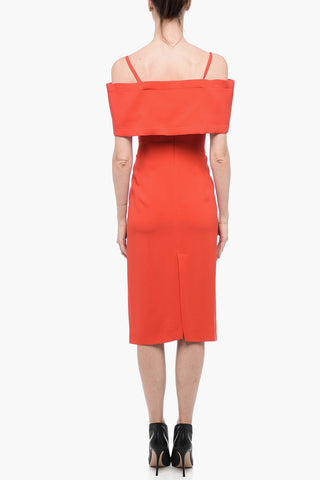 Off-Shoulder Sheath Dress with Front Split