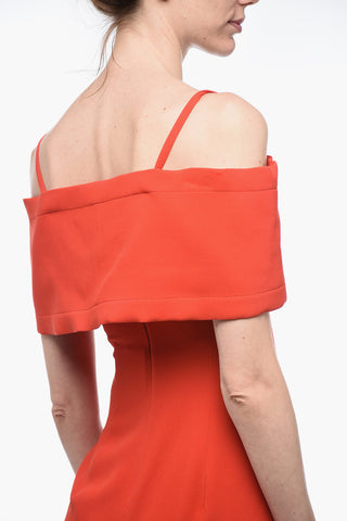 Off-Shoulder Sheath Dress with Front Split