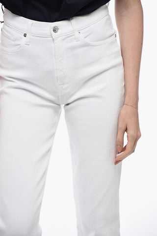 LUXE VINTAGE Stretchy Skinny Denims with Raw-Cut Hem