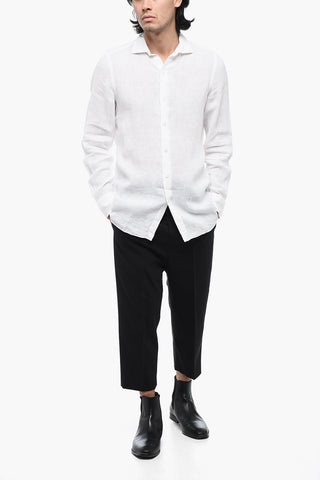 Camicia A Maniche Lunghe In Lino