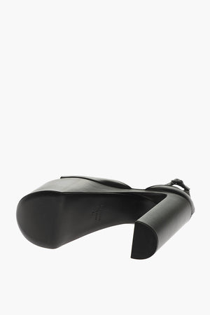 Leather Sandals With Strap And Platform 17 Cm Heel