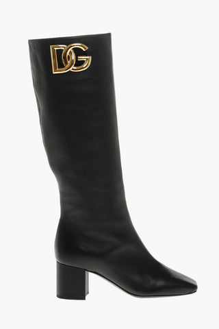 Leather Boots With Statement Logo
