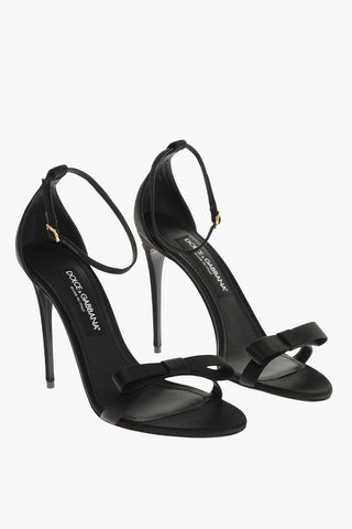 Satin Sandals With Bow Detail Heel 11 cm