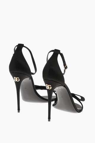 Satin Sandals With Bow Detail Heel 11 cm