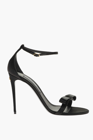 Satin Sandals With Bow Detail Heel 11 cm
