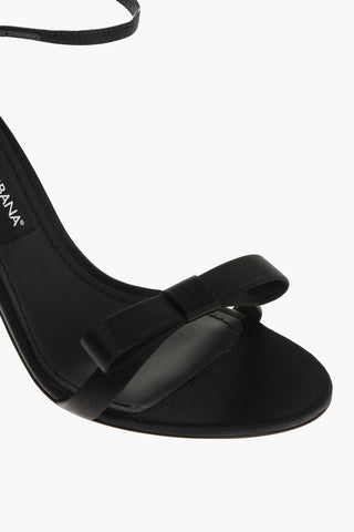 Satin Sandals With Bow Detail Heel 11 cm