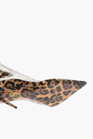 Animalier Print Patent Leather Booties Heel 11 cm