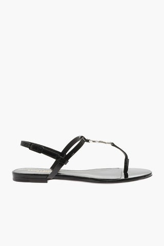 Sandali Infradito CASSANDRA in Vernice con Logo Gioiello