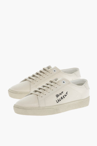 Lace-up Canvas Sneakers with Embroidered Logo