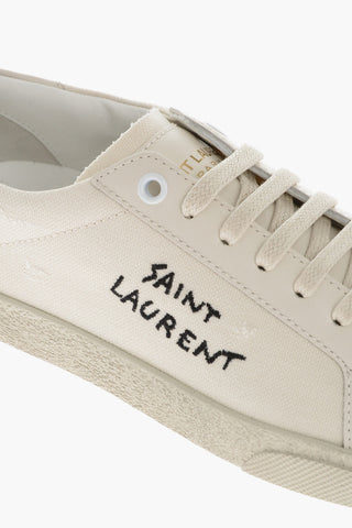 Lace-up Canvas Sneakers with Embroidered Logo