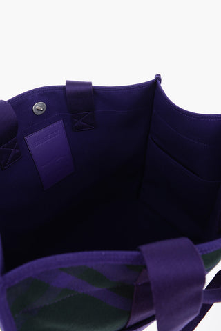 Checked Shopper Bag with Outer Pockets