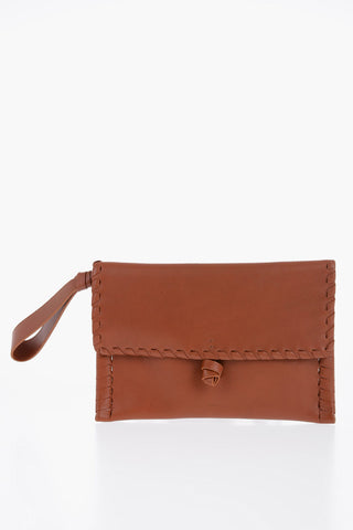 Leather MONY Clutch with Weaves