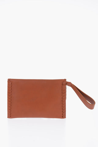 Leather MONY Clutch with Weaves