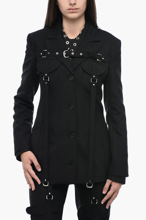 Blazer Stile Cargo con Fibbie