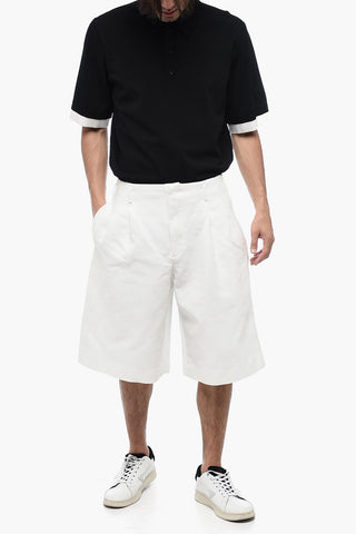 HOMME PLUS Front-pleated Shorts