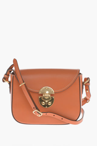 Leather Crossbody Bag with Snap Closure