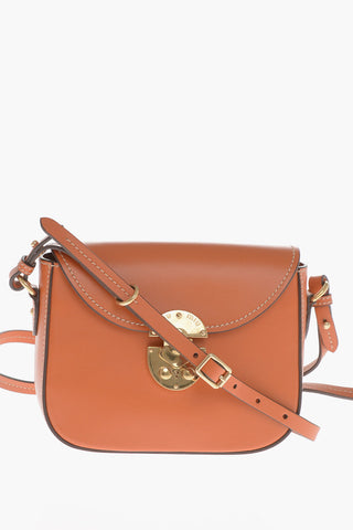 Leather Crossbody Bag with Snap Closure