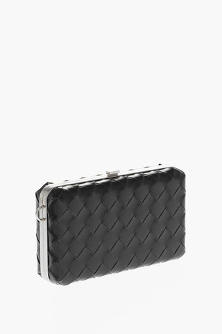 Woven Leather Clucth with Shoulder Strap