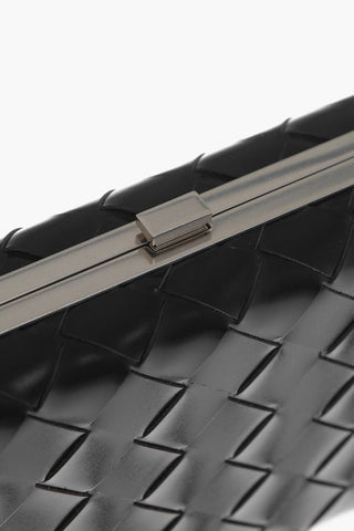 Woven Leather Clucth with Shoulder Strap