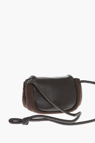 Borsa BEAK in Pelle con Applicazione Strass