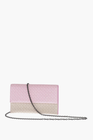 Woven Leather Clutch with Removable Sholder Strap