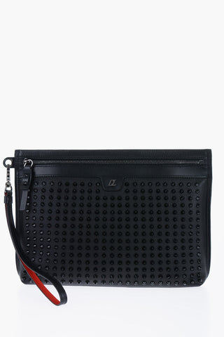 Grained Leather CITY Clutch with Stud Application