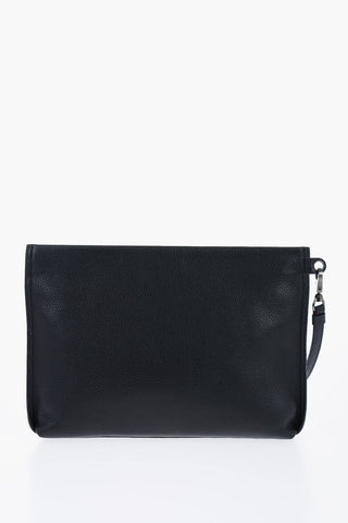 Grained Leather CITY Clutch with Stud Application