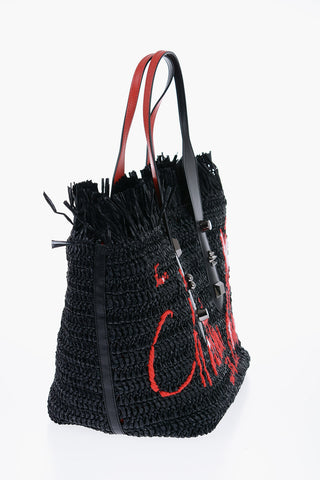 Embroidered Rafia FRANGIBUS Bag with Metallic Application