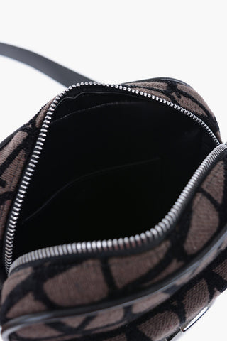 Borsello in Jacquard Monogram con Tracolla in Pelle