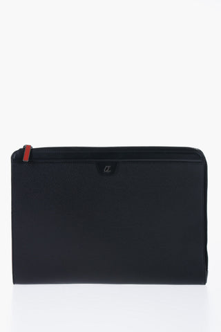 Grained Leather FOR RUI Clutch with Contrasting Trim