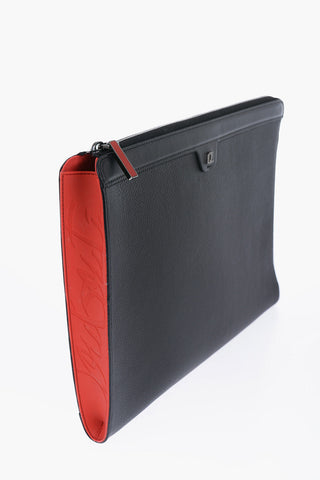 Grained Leather FOR RUI Clutch with Contrasting Trim