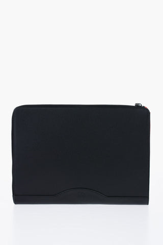 Grained Leather FOR RUI Clutch with Contrasting Trim