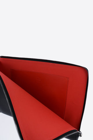 Grained Leather FOR RUI Clutch with Contrasting Trim