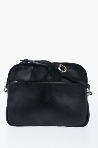 Leather Crossbody Bag with Outer Pocket