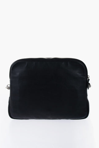 Leather Crossbody Bag with Outer Pocket