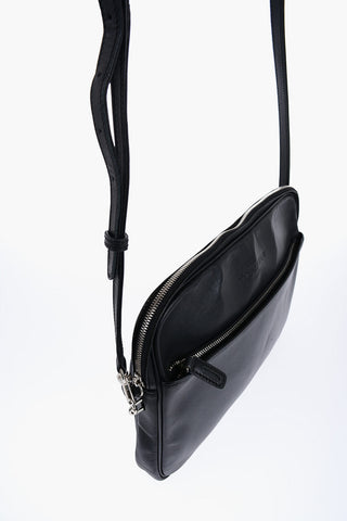 Leather Crossbody Bag with Outer Pocket