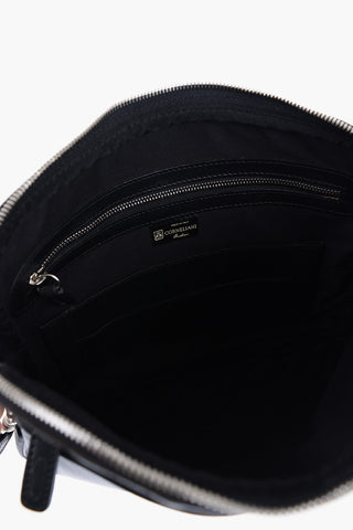 Leather Crossbody Bag with Outer Pocket