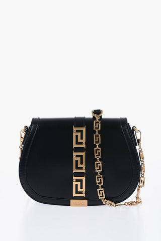 GRECA GODDESS Leather Shoulder Bag with LA GRECA Shoulder Strap