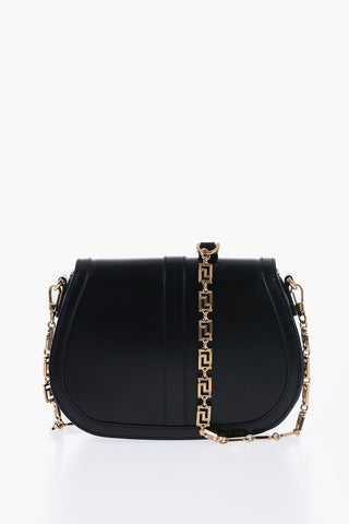 GRECA GODDESS Leather Shoulder Bag with LA GRECA Shoulder Strap