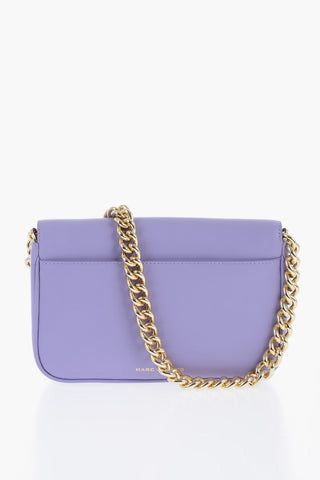 Leather Logoed Crossbody Bag with Chain