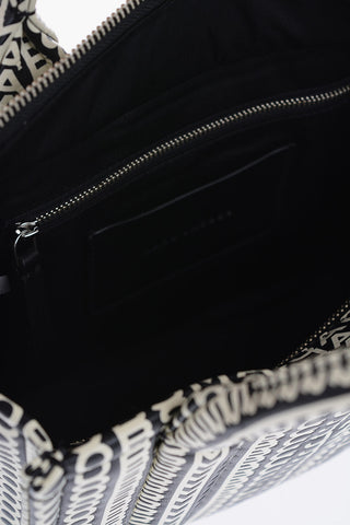 Printed Leather Tote Bag with Monogrammed Motif