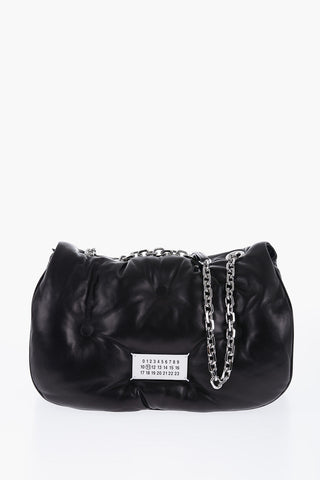 MM11 Padded Leather GLAM SLAM Bag with Chain Shoulder Strap