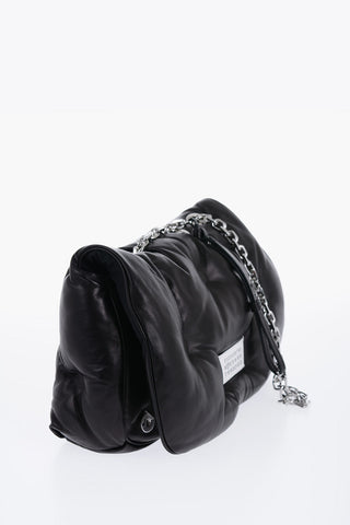 MM11 Padded Leather GLAM SLAM Bag with Chain Shoulder Strap