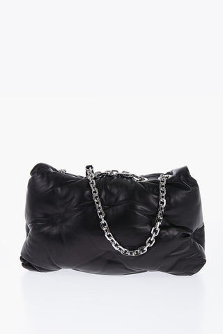 MM11 Padded Leather GLAM SLAM Bag with Chain Shoulder Strap