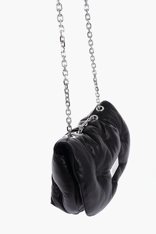 MM11 Padded Leather GLAM SLAM Bag with Chain Shoulder Strap